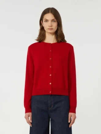 Cardigan en laine et cachemire, rouge