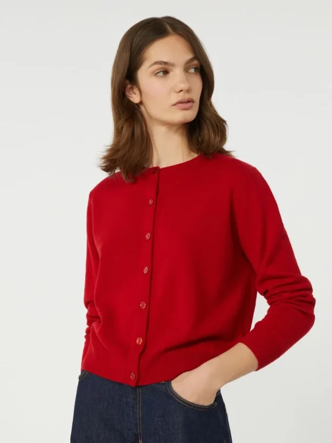 Cardigan en laine et cachemire, rouge Cardigan en laine et cachemire, rouge