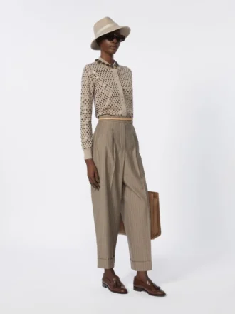 Cardigan en laine à paillettes, marron