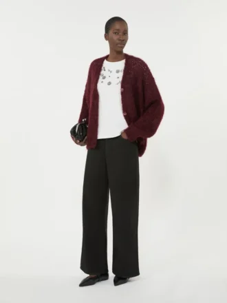 Cardigan en mohair, bordeaux