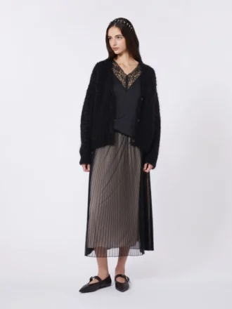 Jupe en tulle plissé, noire