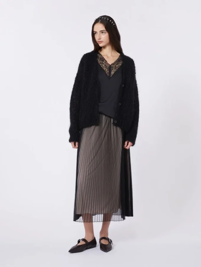 Jupe en tulle plissé, noire Jupe en tulle plissé, noire