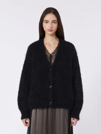 Cardigan en mohair, noir