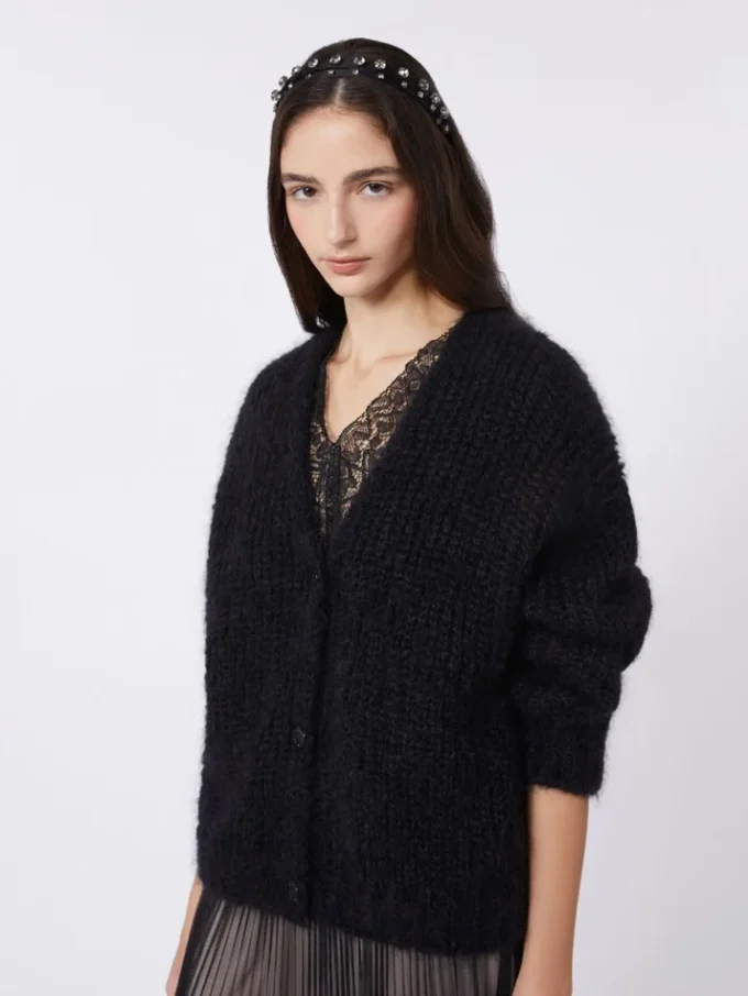 Cardigan en mohair, noir Cardigan en mohair, noir