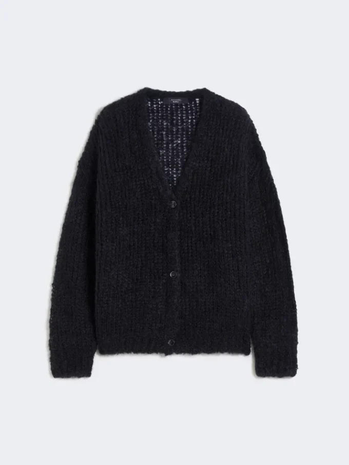 Cardigan en mohair, noir Cardigan en mohair, noir