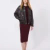 Jupe crayon en viscose, bordeaux Jupe crayon en viscose, bordeaux