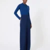 Cardigan féminin en laine, bleu de Chine Cardigan féminin en laine, bleu de Chine