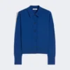 Cardigan féminin en laine, bleu de Chine Cardigan féminin en laine, bleu de Chine