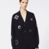 Cardigan long en laine et cachemire, bleu outremer Cardigan long en laine et cachemire, bleu outremer