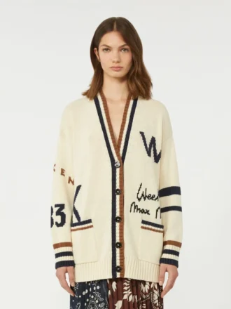 Cardigan oversize en coton mélangé, noir