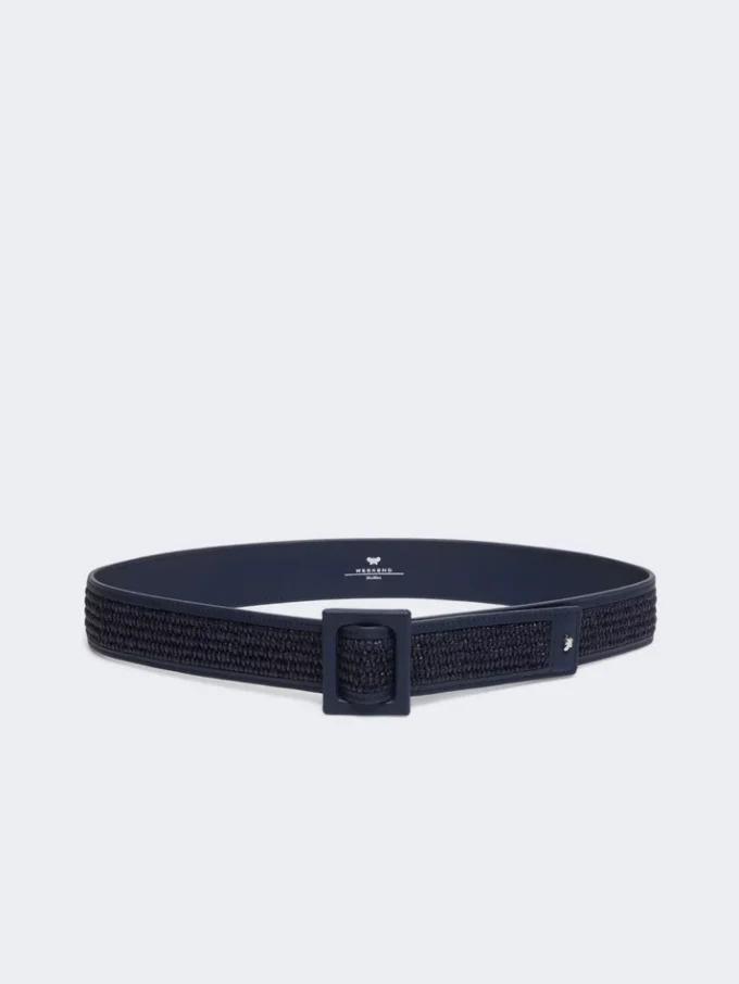 Ceinture effet raphia, bleu outremer Ceinture effet raphia, bleu outremer
