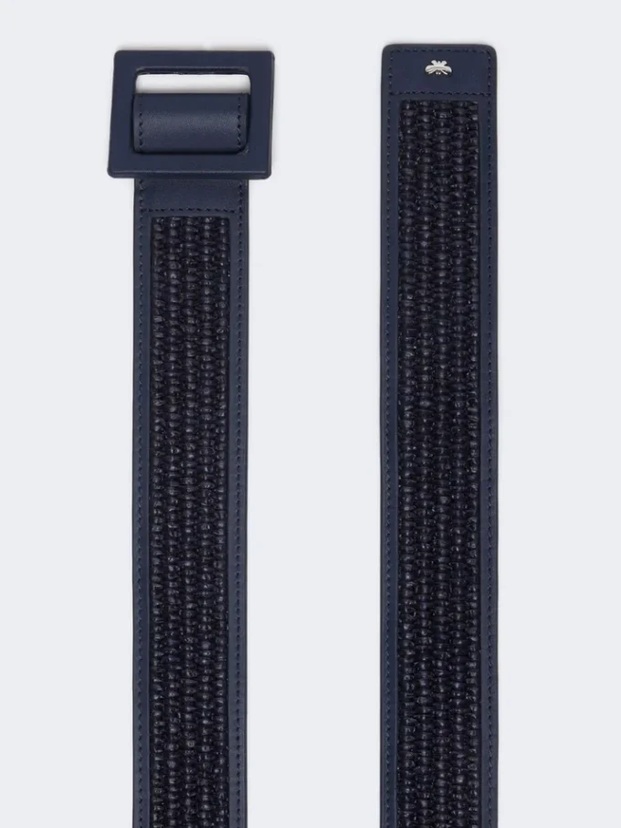 Ceinture effet raphia, bleu outremer Ceinture effet raphia, bleu outremer