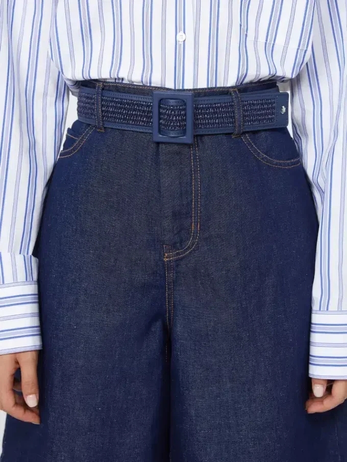 Ceinture effet raphia, bleu outremer Ceinture effet raphia, bleu outremer