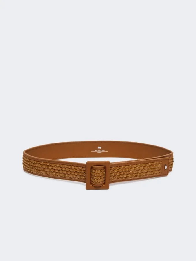 Ceinture effet raphia, couleur mandarine Ceinture effet raphia, couleur mandarine