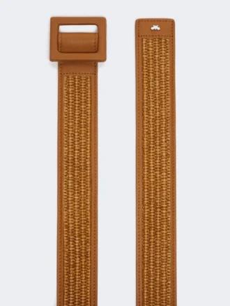 Ceinture effet raphia, couleur mandarine
