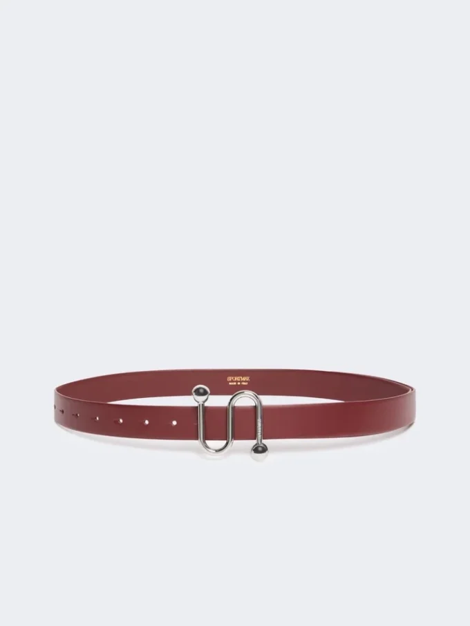 Ceinture en cuir avec boucle en S, bordeaux Ceinture en cuir avec boucle en S, bordeaux