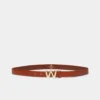 Ceinture en cuir avec boucle logo, couleur tabac Ceinture en cuir avec boucle logo, couleur tabac