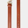 Ceinture en cuir avec boucle logo, couleur tabac Ceinture en cuir avec boucle logo, couleur tabac