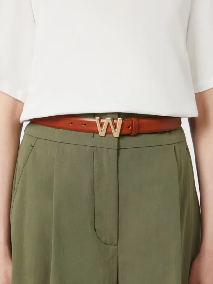 Ceinture en cuir avec boucle logo, couleur tabac Ceinture en cuir avec boucle logo, couleur tabac