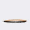 Ceinture en cuir avec boucle monogramme, noire Ceinture en cuir avec boucle monogramme, noire