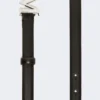 Ceinture en cuir avec boucle monogramme, noire Ceinture en cuir avec boucle monogramme, noire