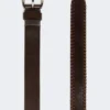 Ceinture en cuir avec embout, marron foncé Ceinture en cuir avec embout, marron foncé