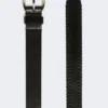 Ceinture en cuir avec embout, noire Ceinture en cuir avec embout, noire
