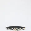 Ceinture en cuir imprimé aspect crin de poney, blanche Ceinture en cuir imprimé aspect crin de poney, blanche