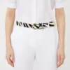 Ceinture en cuir imprimé aspect crin de poney, blanche Ceinture en cuir imprimé aspect crin de poney, blanche