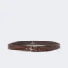 Ceinture en cuir imprimé croco, marron Ceinture en cuir imprimé croco, marron