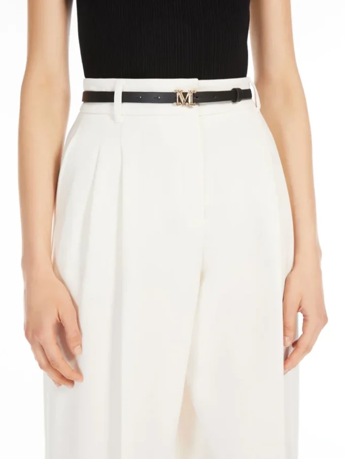 Ceinture en cuir monogrammée, noire Ceinture en cuir monogrammée, noire