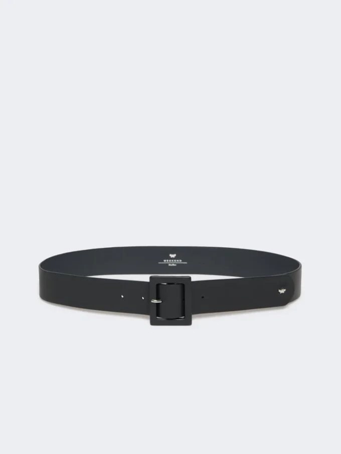 Ceinture en cuir nappa brillant, bleu outremer