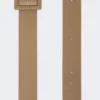 Ceinture en cuir nappa brillant, couleur tourterelle