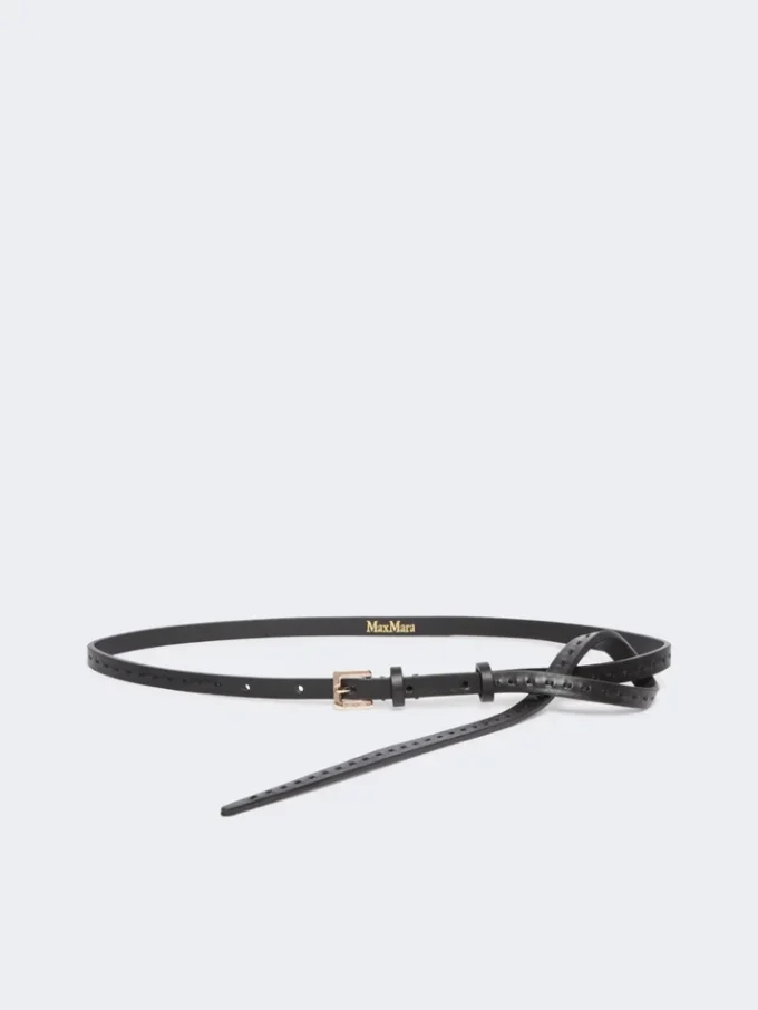 Ceinture en cuir naturel, noire Ceinture en cuir naturel, noire