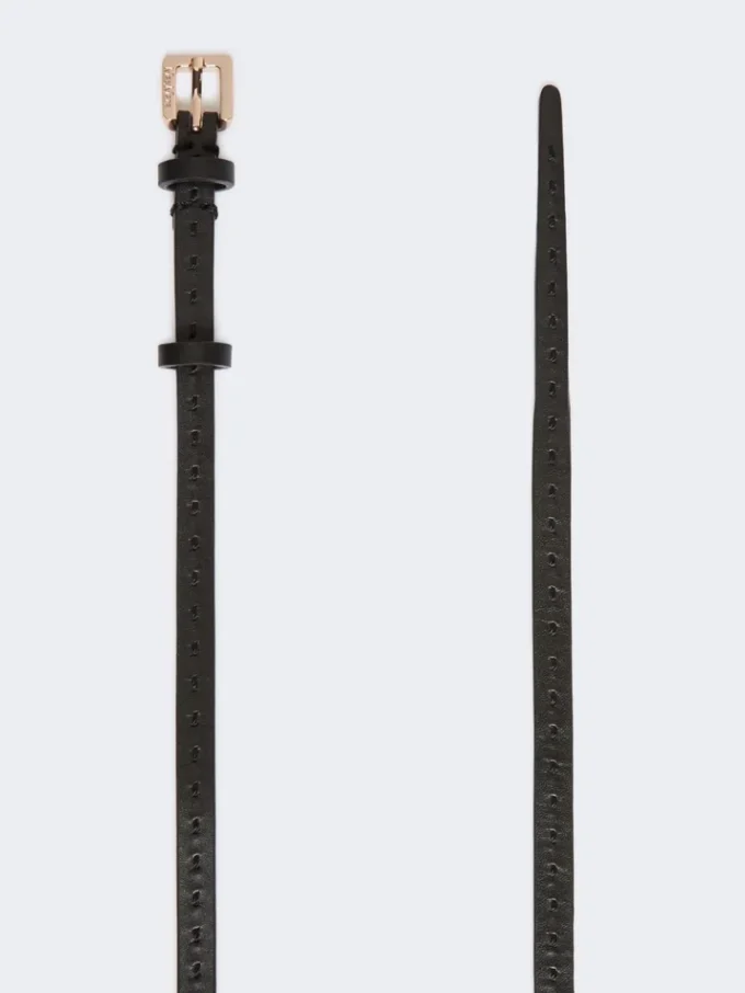 Ceinture en cuir naturel, noire Ceinture en cuir naturel, noire