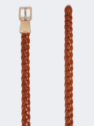 Ceinture en cuir tressé, couleur rouille Ceinture en cuir tressé, couleur rouille