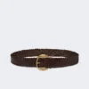 Ceinture en cuir tressé, marron foncé Ceinture en cuir tressé, marron foncé