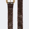 Ceinture en cuir tressé, marron foncé Ceinture en cuir tressé, marron foncé