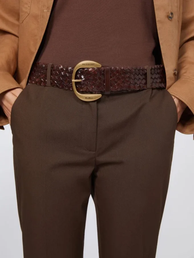 Ceinture en cuir tressé, marron foncé Ceinture en cuir tressé, marron foncé