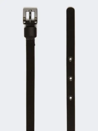 Ceinture en satin ornée de bijoux, noire