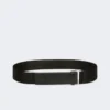 Ceinture élastique en sangle et cuir, noire Ceinture élastique en sangle et cuir, noire