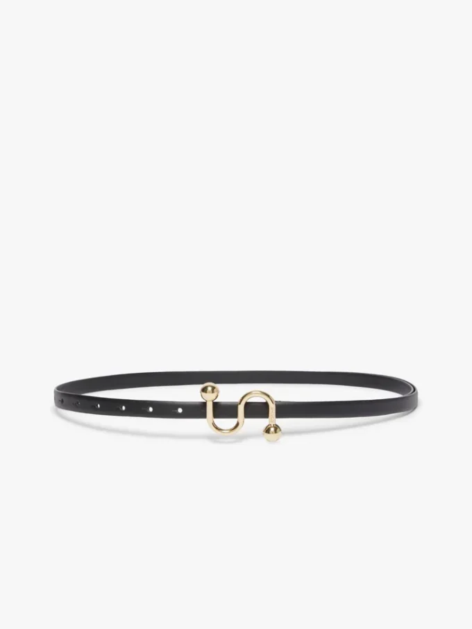 Ceinture Sportmax à monogramme et boucle, noire Ceinture Sportmax à monogramme et boucle, noire