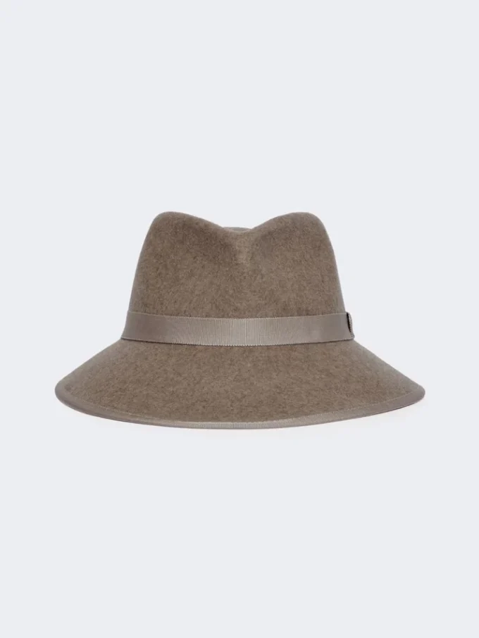 Chapeau en feutre de laine, beige