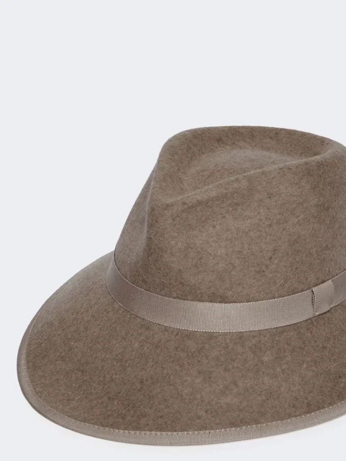 Chapeau en feutre de laine, beige