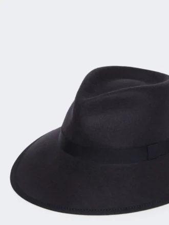 Chapeau en feutre de laine, bleu nuit