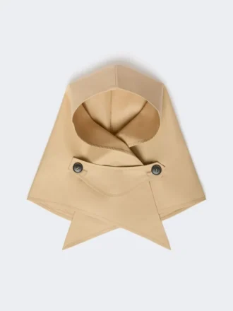 Chapeau-foulard en gabardine déperlante, beige