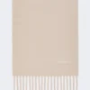 Écharpe en laine brodée, couleur tourterelle Écharpe en laine brodée, couleur tourterelle