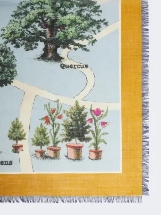 Écharpe oversize en soie et laine imprimée, moutarde