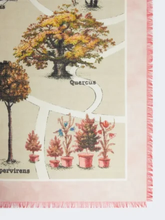 Écharpe oversize en soie et laine imprimée, rose antique