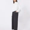 Chemise asymétrique en coton délavé, blanche Chemise asymétrique en coton délavé, blanche